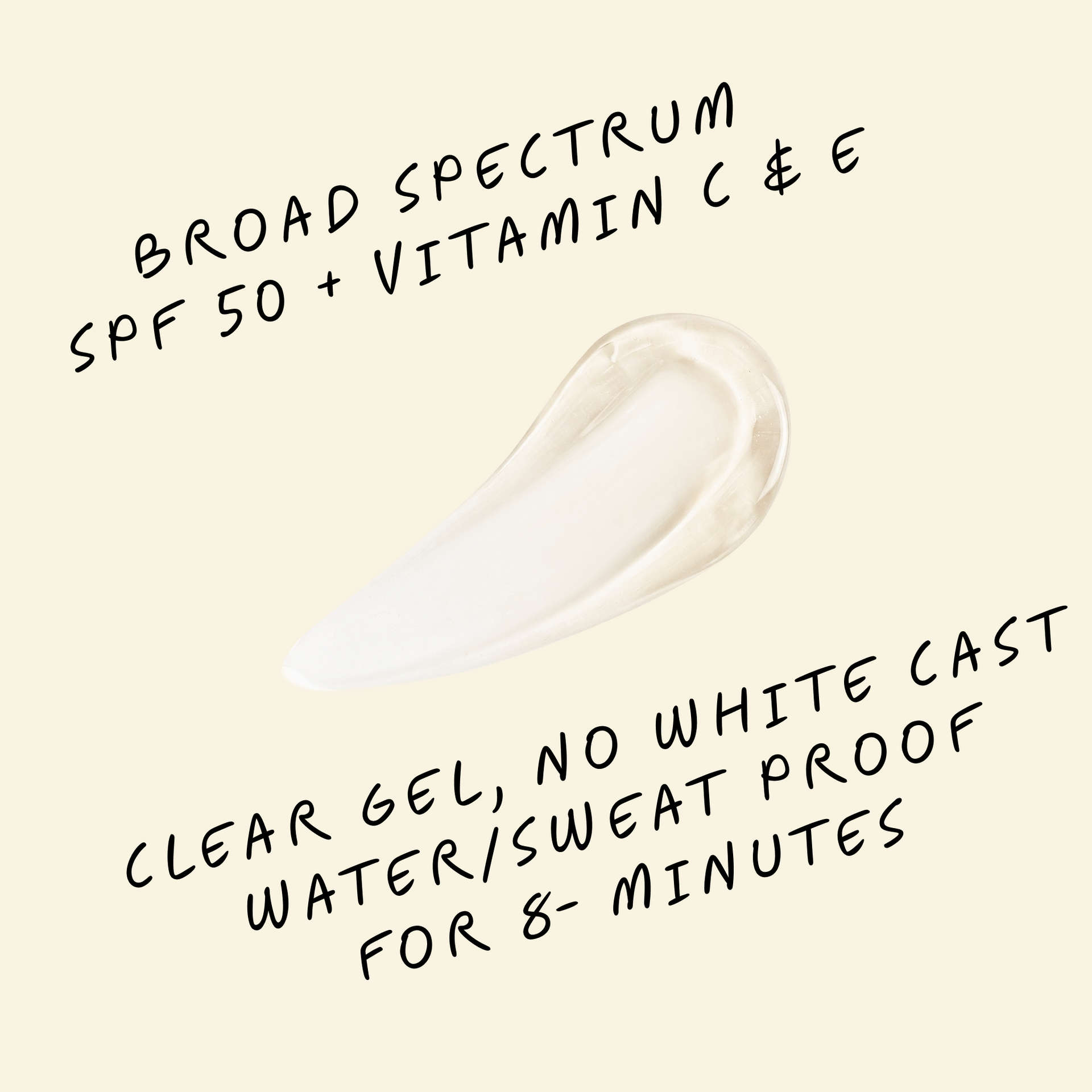 clear gel spf 50 broad spectrum water resistant