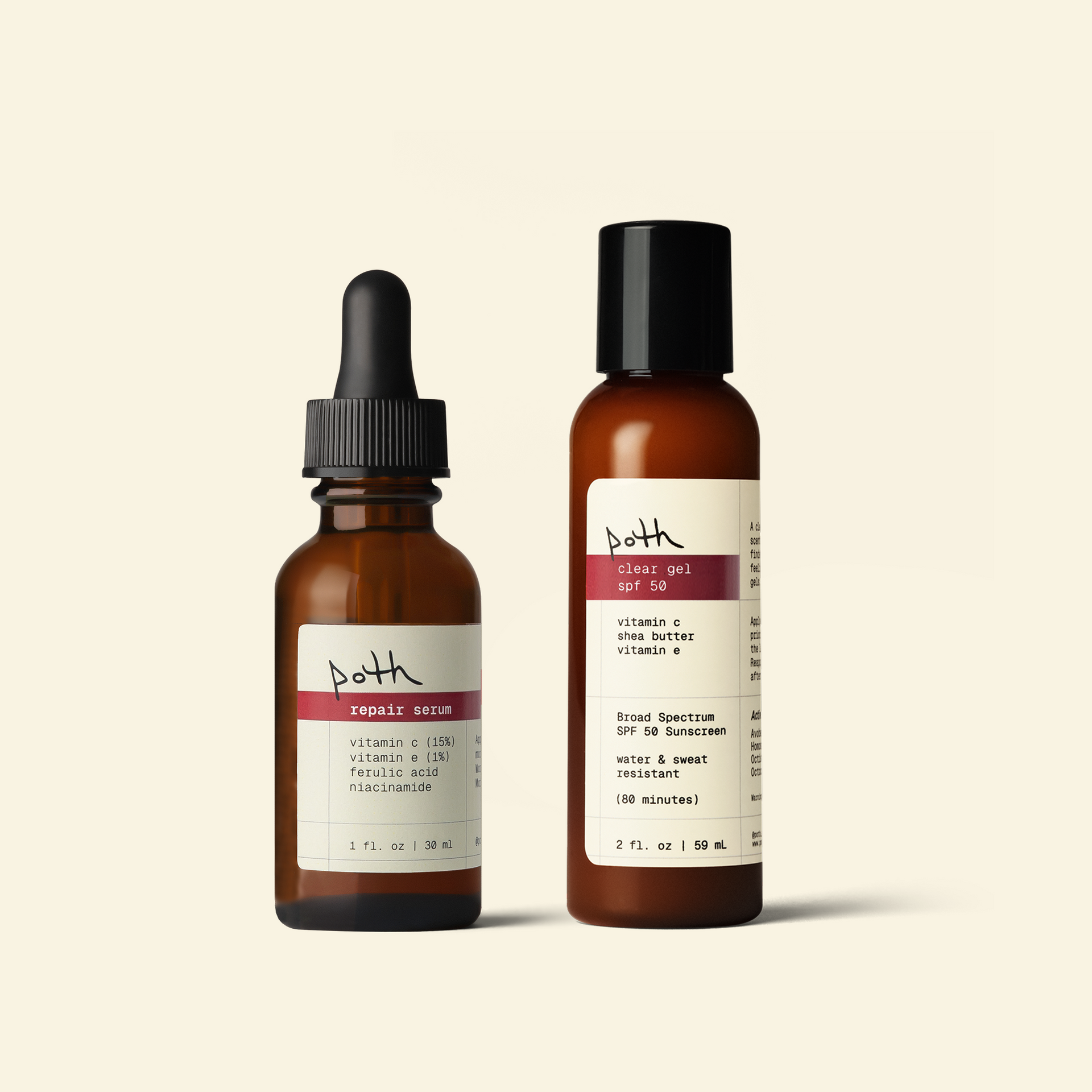 sun damage protection set repair serum + clear gel SPF 50