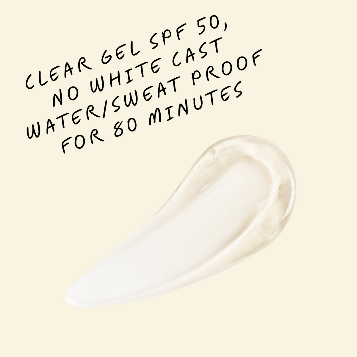 poth clear gel spf 50 texture: no white cast, water and sweat proof for 80 minutes