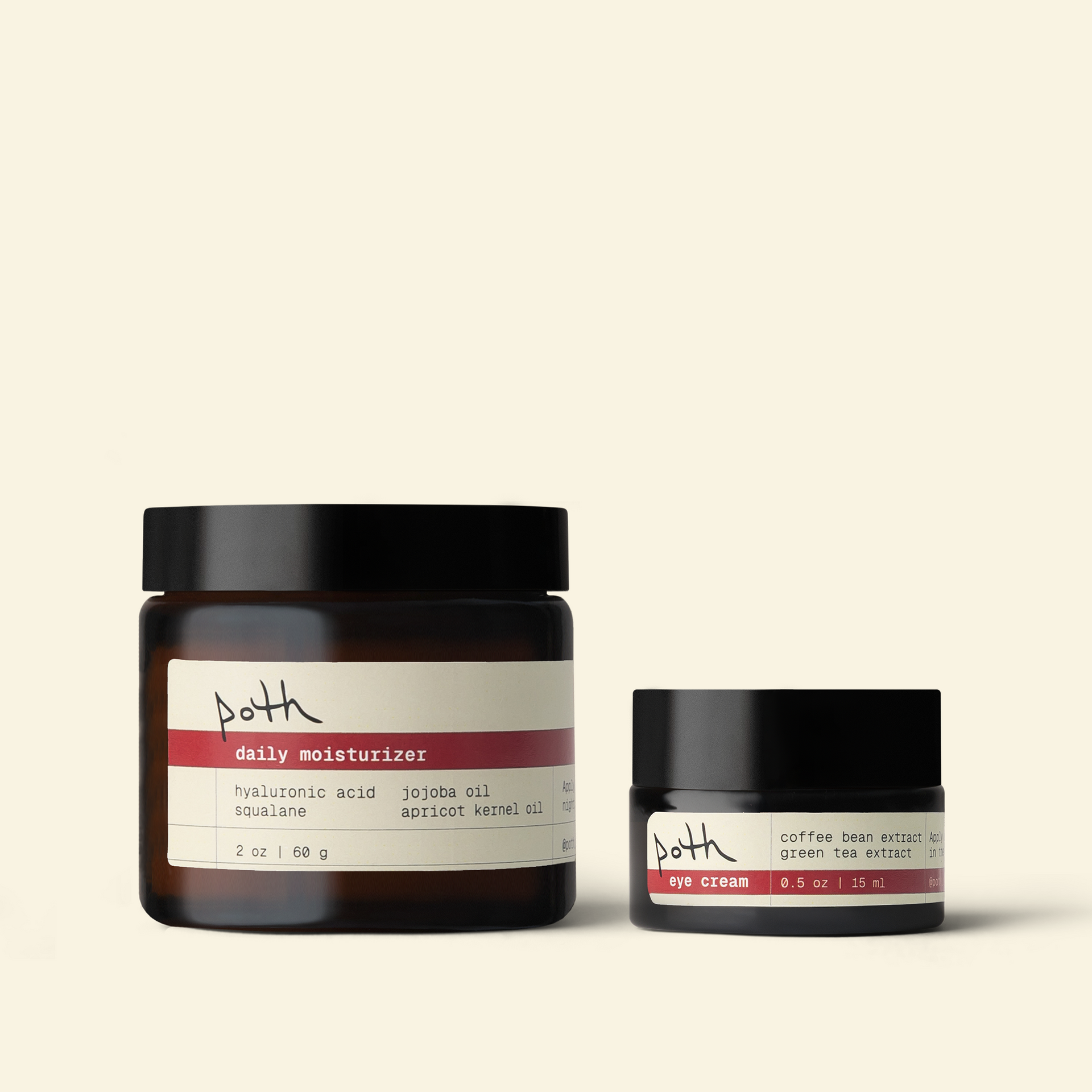 travel set depuffing eye + HA moisturizer